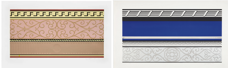 From left to right: Entablature # 2, 1976; Entablature V, 1976