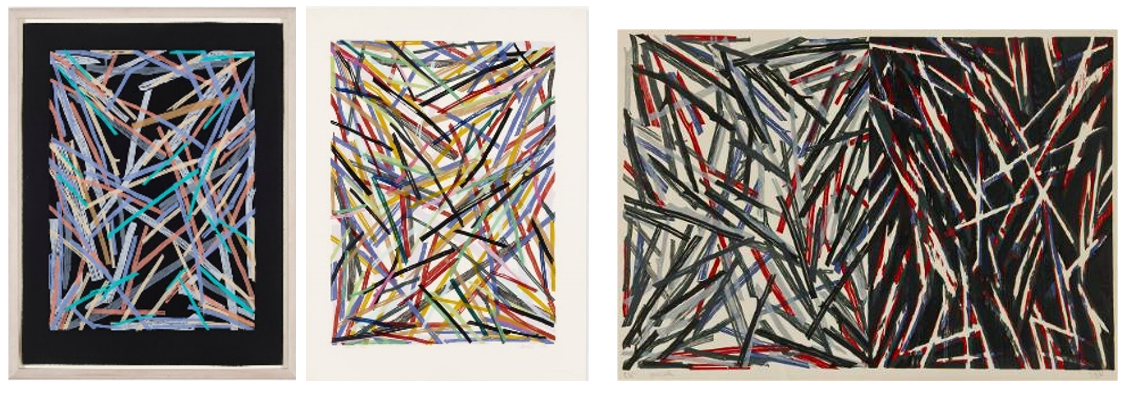 From left to right: Untitled (Print #5), 1983; Untitled (Print #4), 1983; Untitled (Print #3), 1984