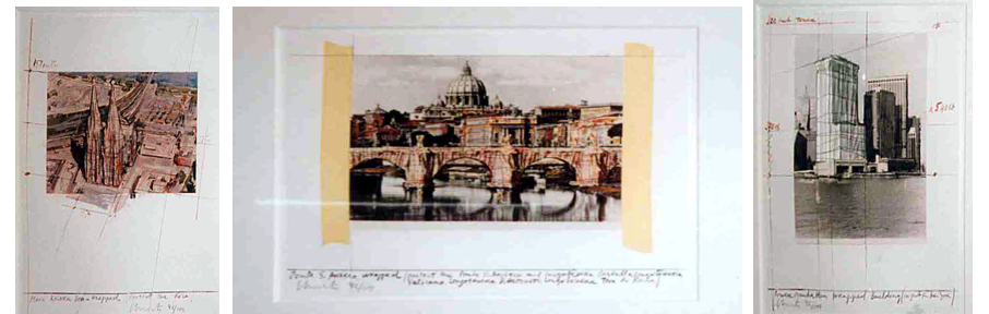 From left to right: Five Urban Projects (Köln), 1985; Five Urban Projects (New York) - Lower Manhattan), 1985; Five Urban Projects (Rome-Ponte S. Angelo), 1985