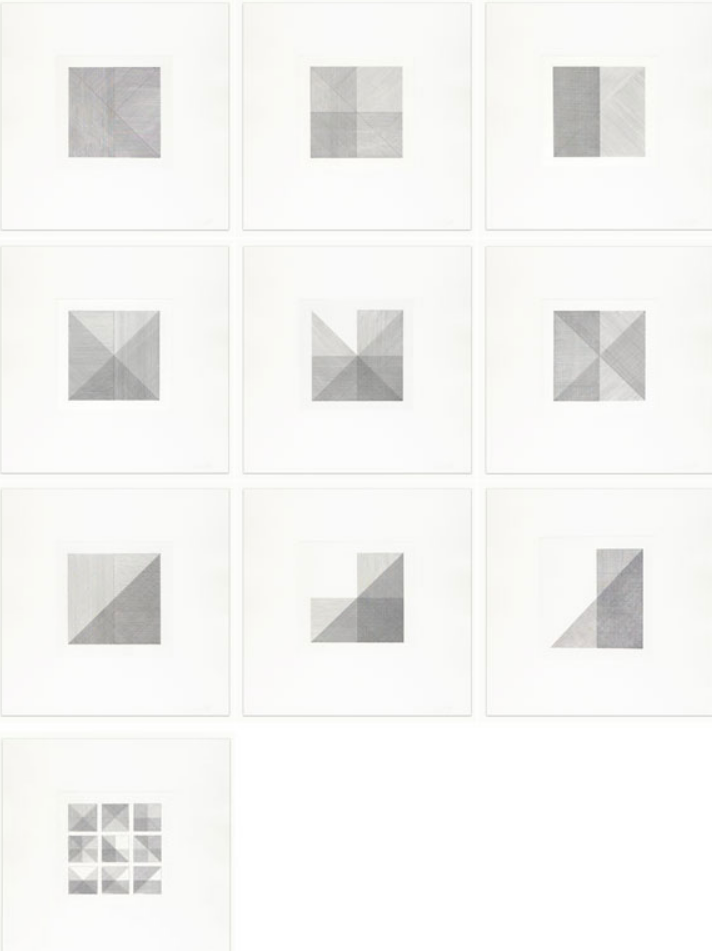 Untitled from Squares with a Different Line Direction in Each Half Square, 1971