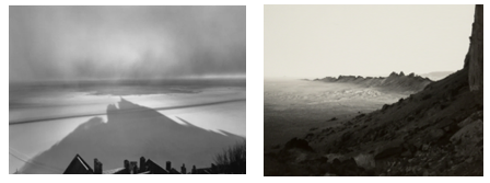 From left to right: Shadow, Mont St. Michel, France, 1977; Desert Form #1, New Mexico, 1984