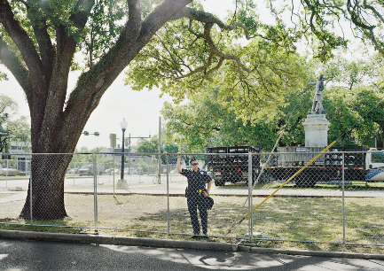 Field Training Officer Guarding Jefferson Davis Monument, New Orleans, Louisiana, from Silent General series, 2017